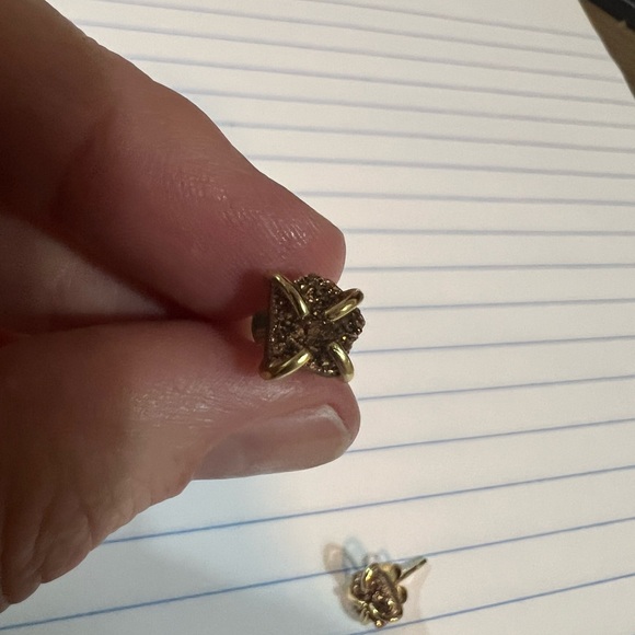 Bronze Rhinestone with gold prong stud earrings - Picture 7 of 11